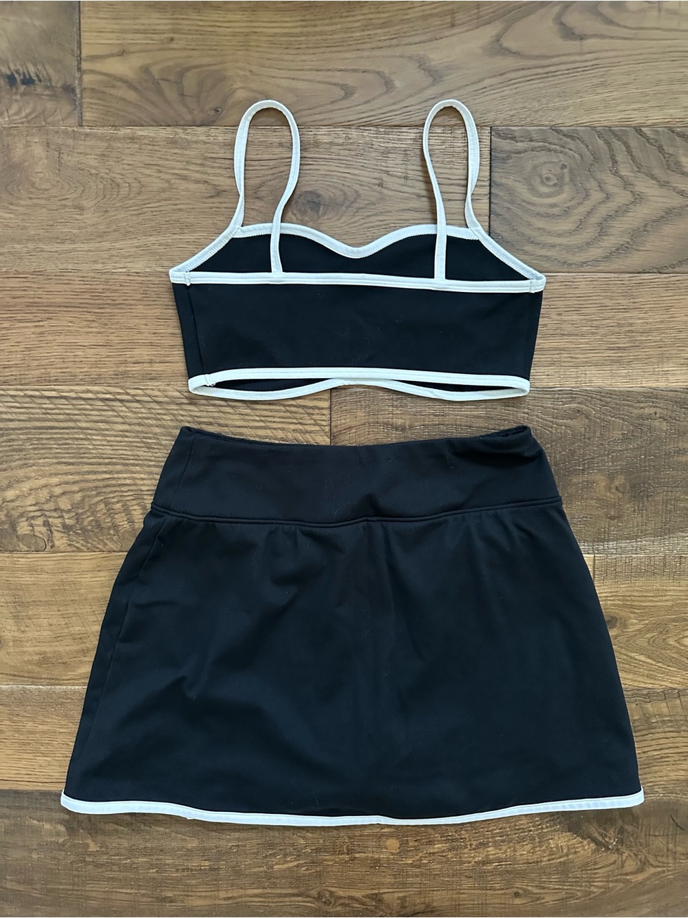 Wild Fable ButterBliss Black White 2 Piece Matching Mini Skirt Bra Set Small - Picture 6 of 6